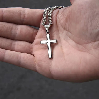 Stand Tall Cross Necklace for Son