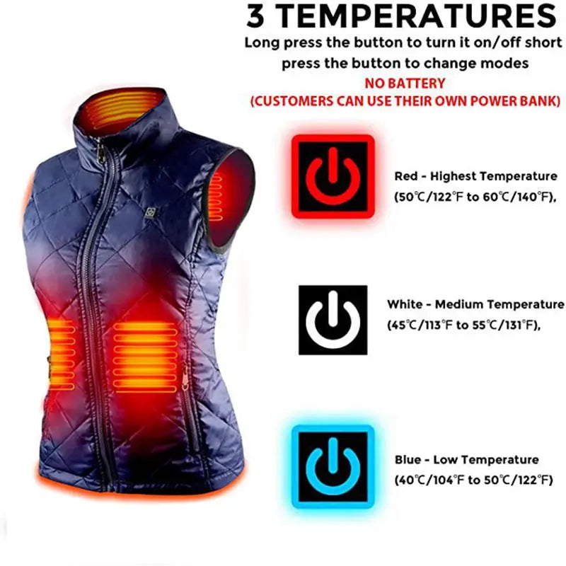 Cozy Heated Women’s Vest - Lightweight, Stylish, and Adjustable Warmth