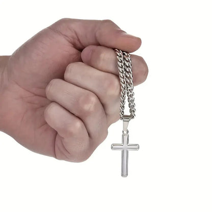 Stand Tall Cross Necklace for Son