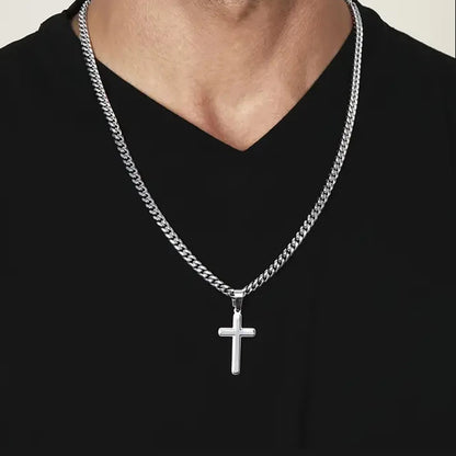 Stand Tall Cross Necklace for Son